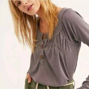 Free People Must Have Henley Thermal Waffle Knit